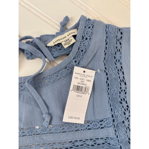 NWT American Eagle Neutral Lace Babydoll Tank - High Neck Blouse Bundle Size S - Picture 7 of 8